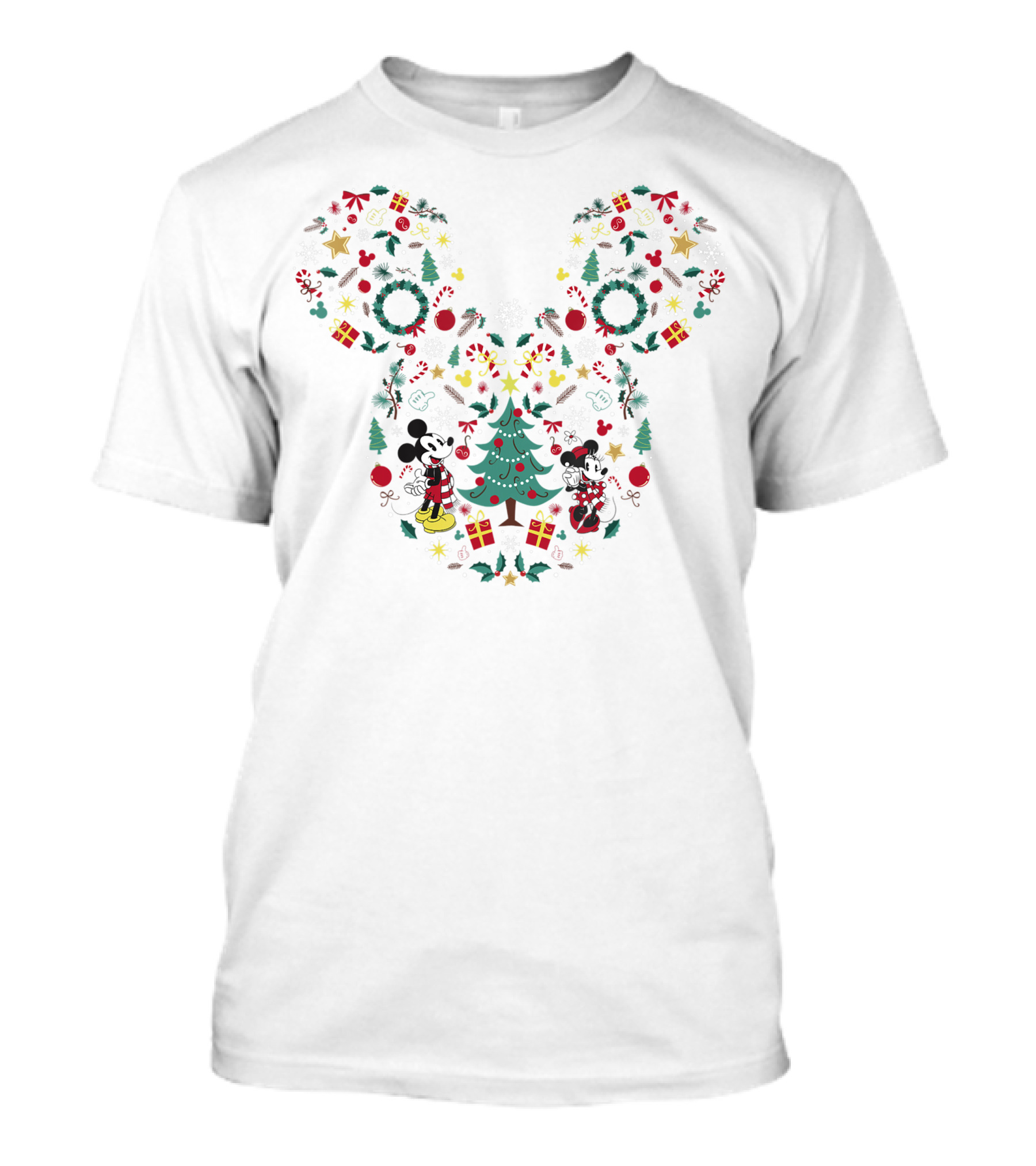Disney Mickey Minnie Christmas Wreath Holiday Magic T-Shirt