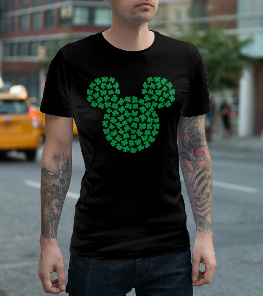 Disney Mickey Mouse Green Clovers St Patricks Day T-Shirt