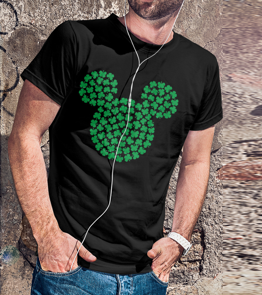 Disney Mickey Mouse Green Clovers St Patricks Day T-Shirt