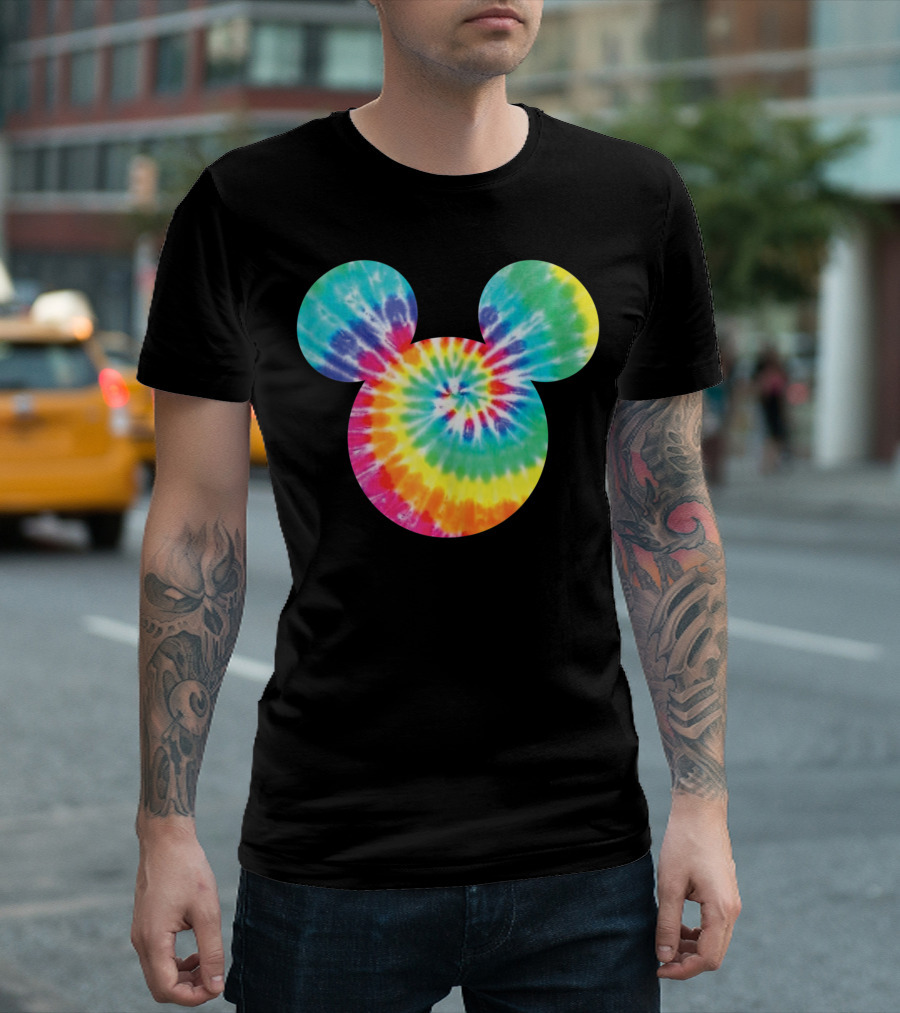 Disney Mickey Mouse Icon Rainbow Tie Dye T-Shirt