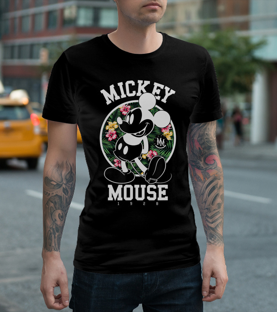 Mickey Mouse Tropical 1928 Floral T-Shirt