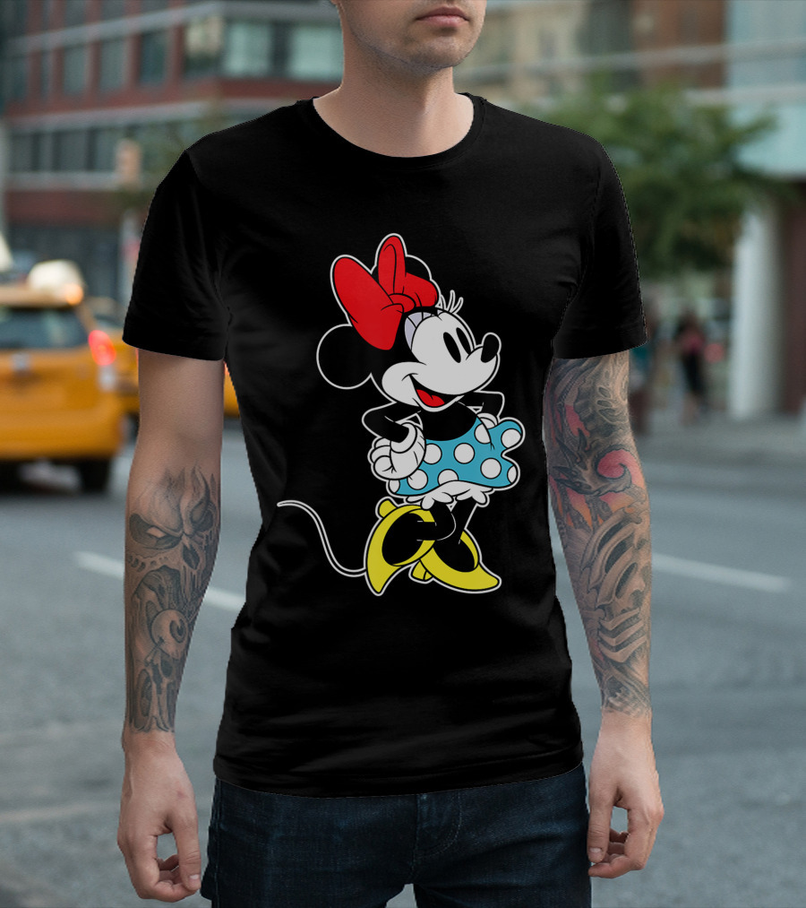 Disney Minnie Mouse Classic Polka Dot Skirt Hands On Hips Pose T-Shirt
