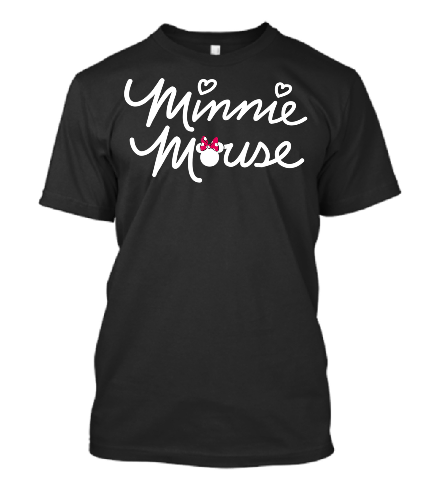 Minnie Mouse Script With Hearts And Bow T-Shirt