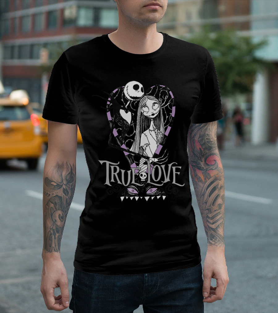 Disney Nightmare Before Christmas True Love Valentines Jack Skellington and Sally T-Shirt