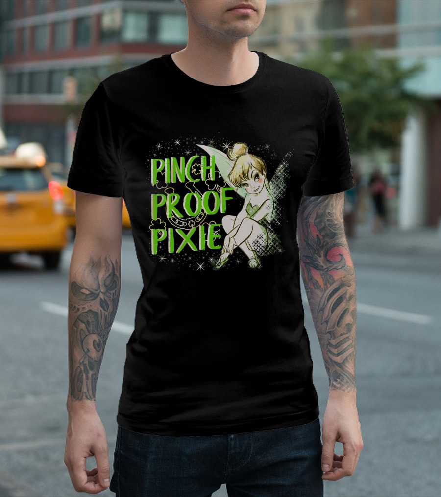 Disney Peter Pan St Patricks Day Pinch Proof Pixie Tinker Bell T-Shirt