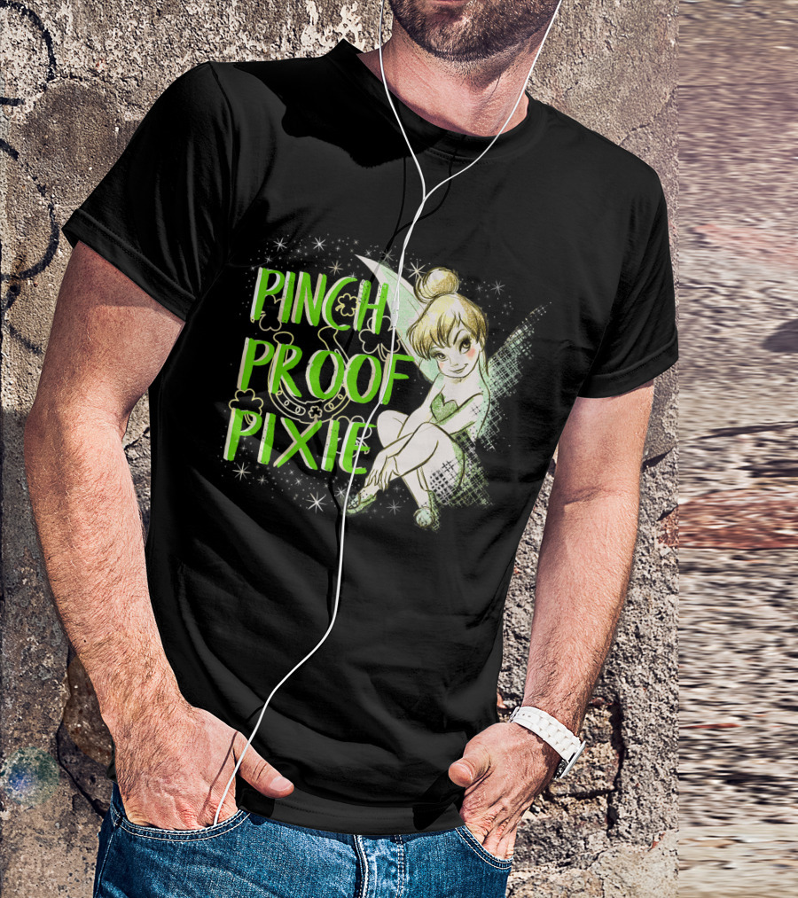 Disney Peter Pan St Patricks Day Pinch Proof Pixie Tinker Bell T-Shirt