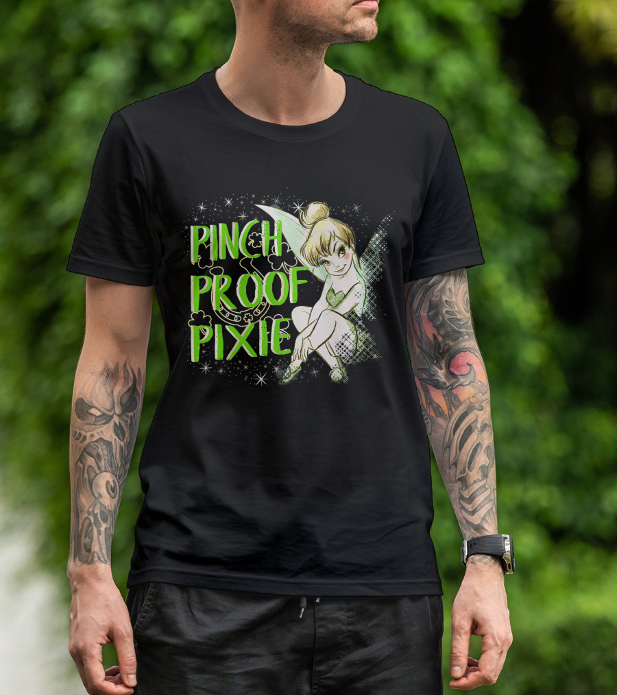 Disney Peter Pan St Patricks Day Pinch Proof Pixie Tinker Bell T-Shirt