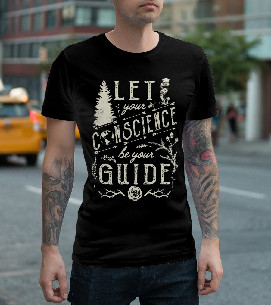 Disney Pinocchio Let Your Conscience Be Your Guide Tree and Nature Elements T-Shirt