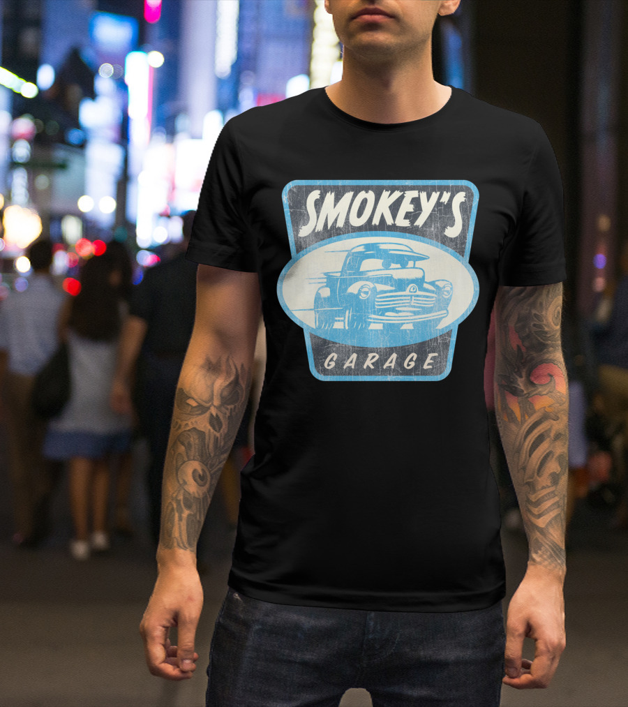 Disney Pixar Grungy Vintage Smokey's Garage Retro Truck T-Shirt