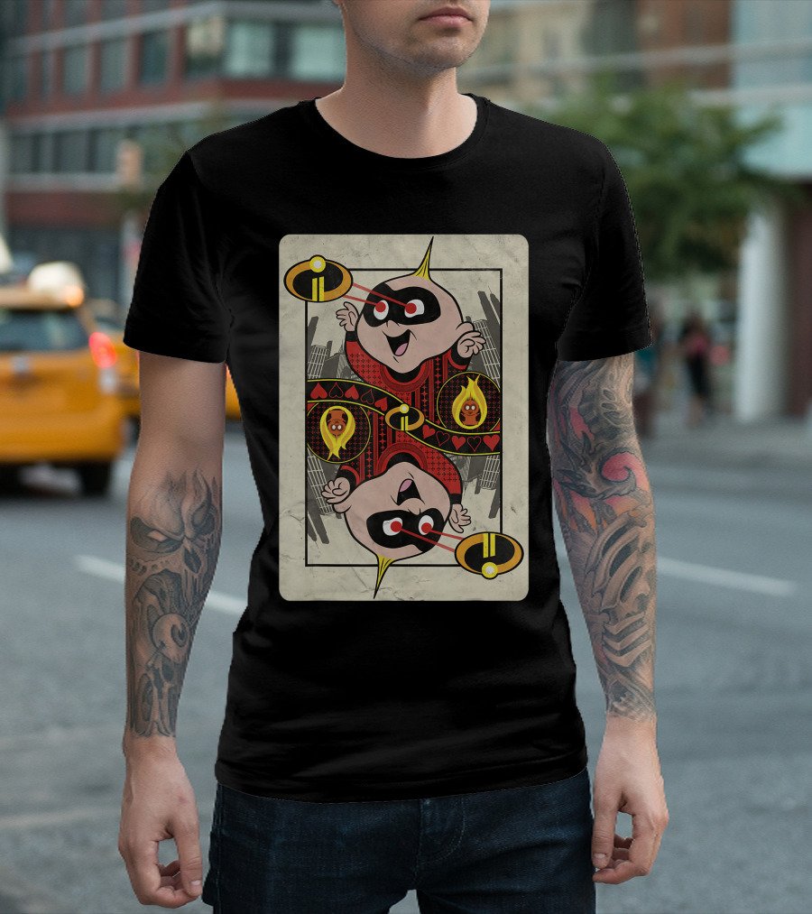 Disney Pixar Incredibles 2 Jack Jack Playing Card Hearts Iconic Superhero T-Shirt