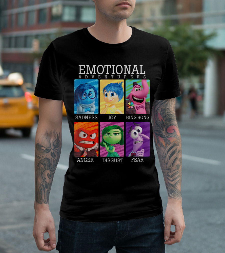 Inside Out Emotional Adventurers Sadness Joy Bing Bong Anger Disgust Fear T-Shirt