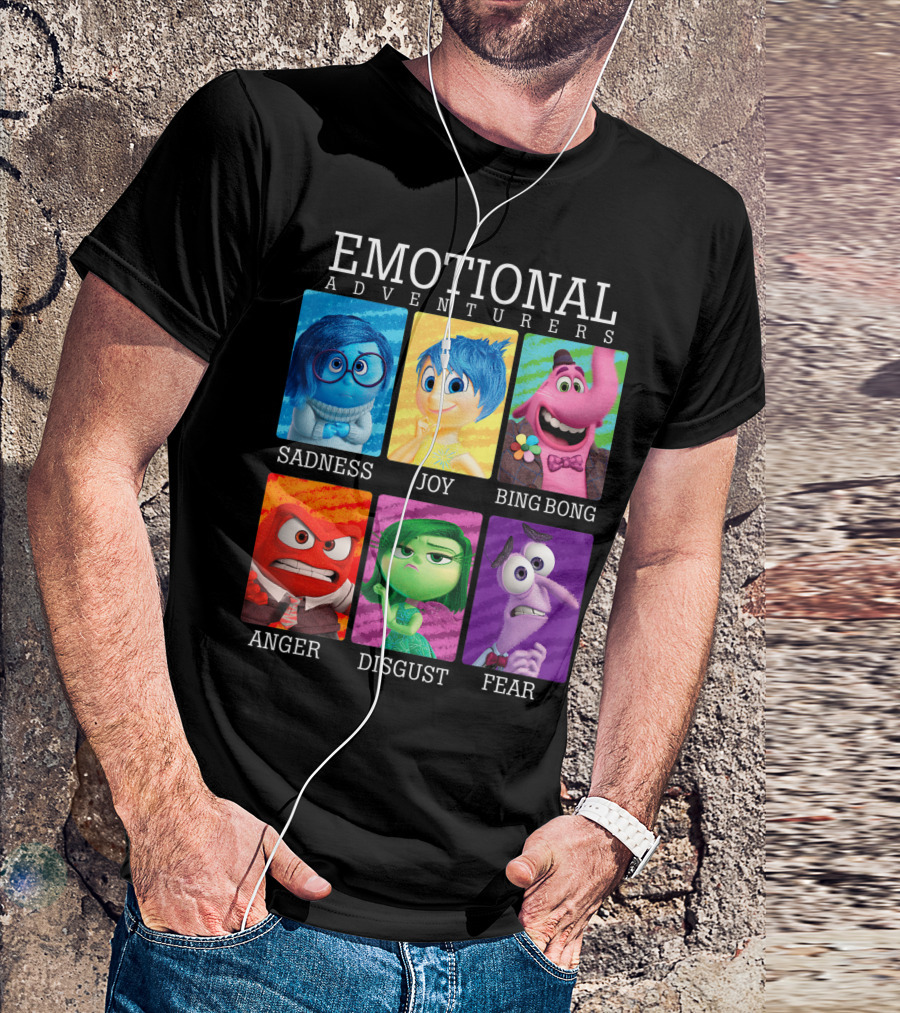 Inside Out Emotional Adventurers Sadness Joy Bing Bong Anger Disgust Fear T-Shirt