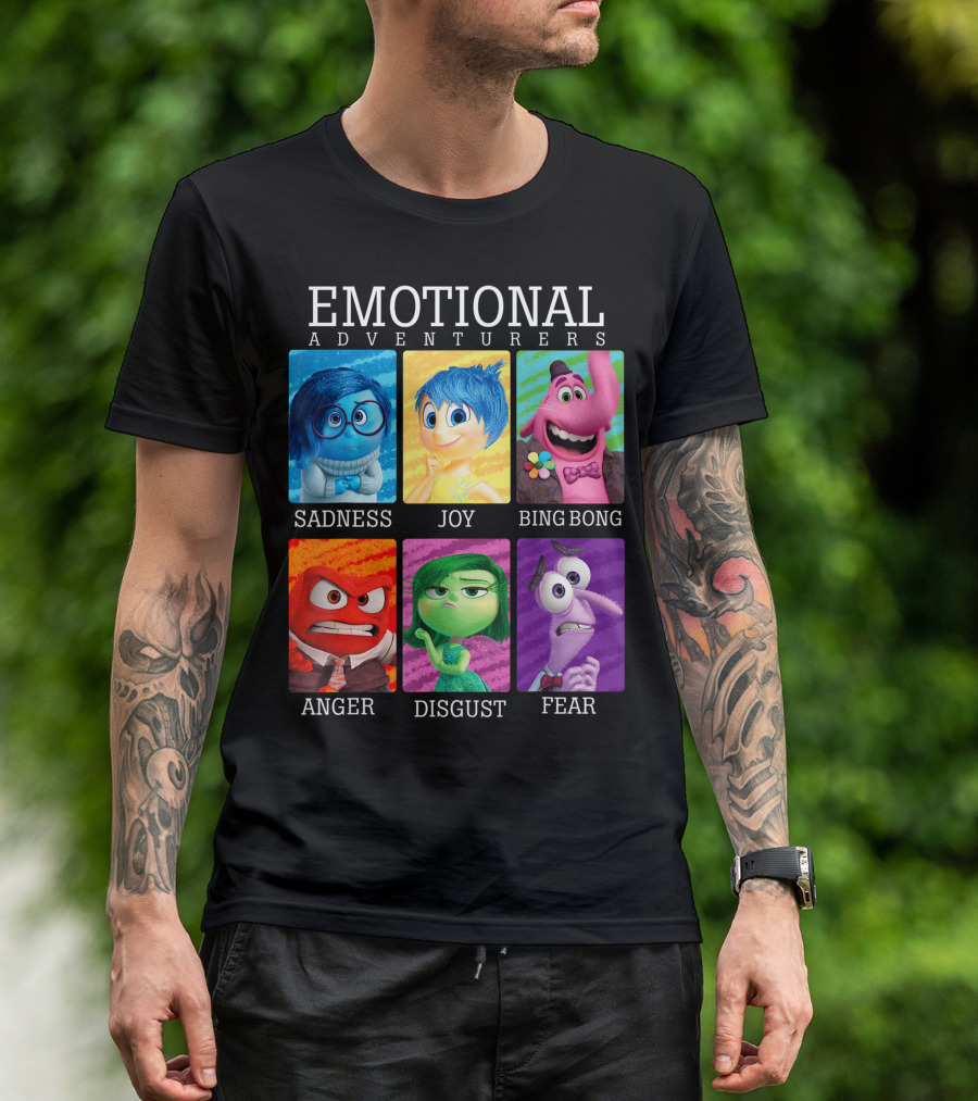 Inside Out Emotional Adventurers Sadness Joy Bing Bong Anger Disgust Fear T-Shirt
