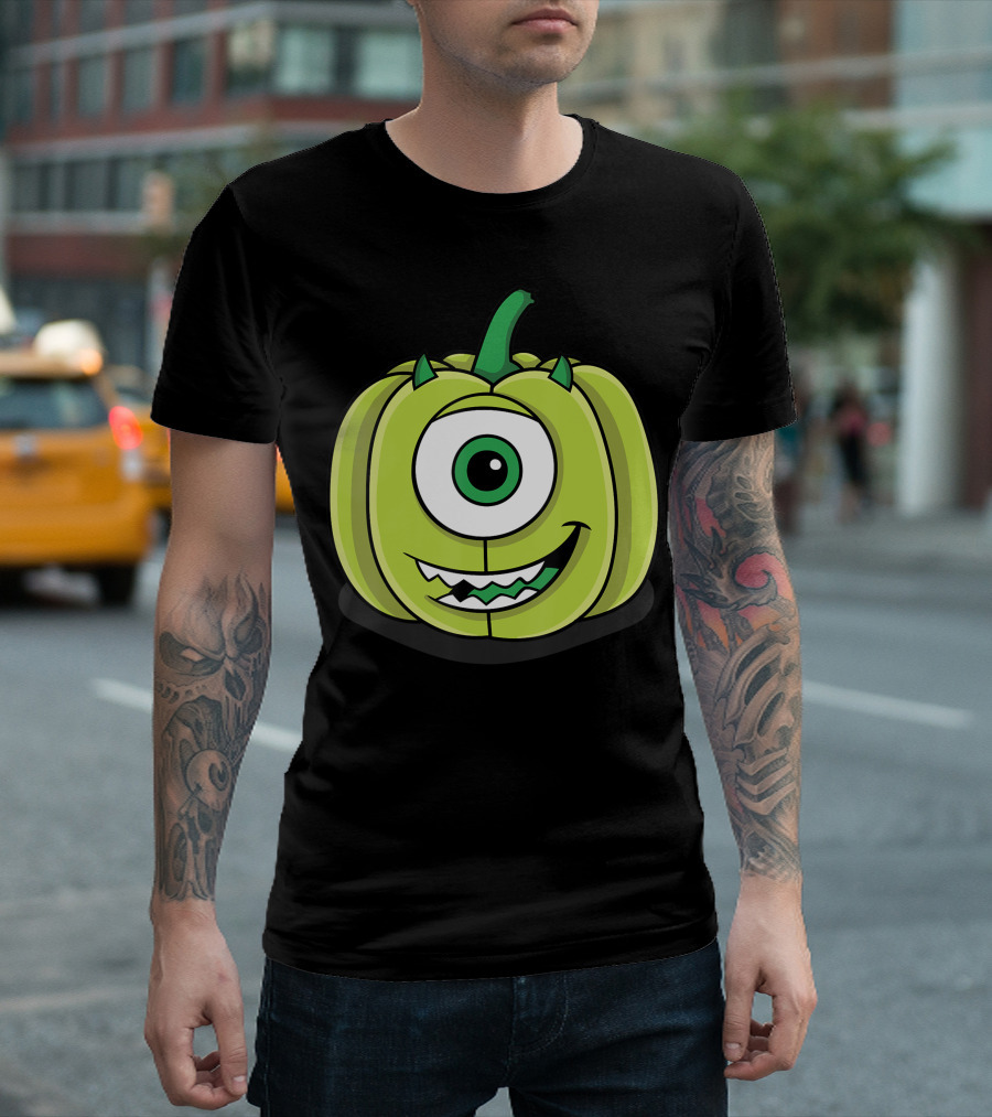 Disney Pixar Monsters Inc Mike Green Pumpkin Face T-Shirt