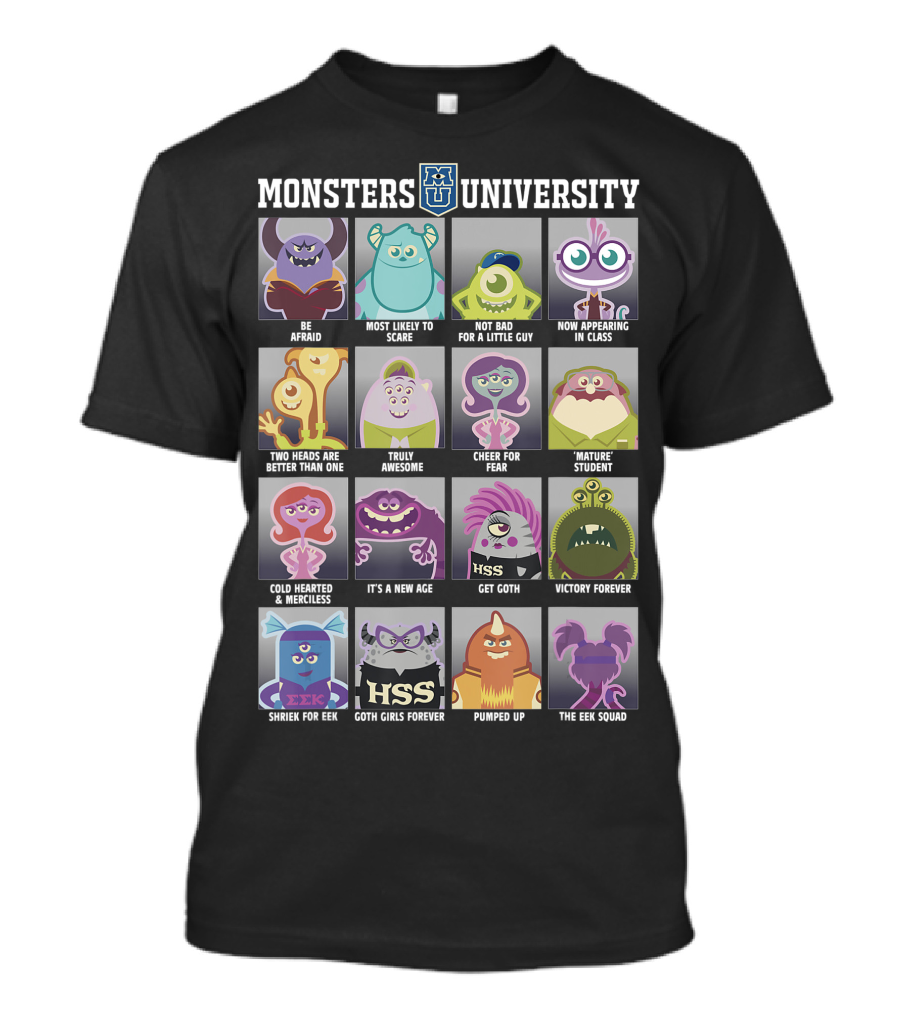 Monsters University Be Afraid Now Appearing Class Photos Victory Forever T-Shirt