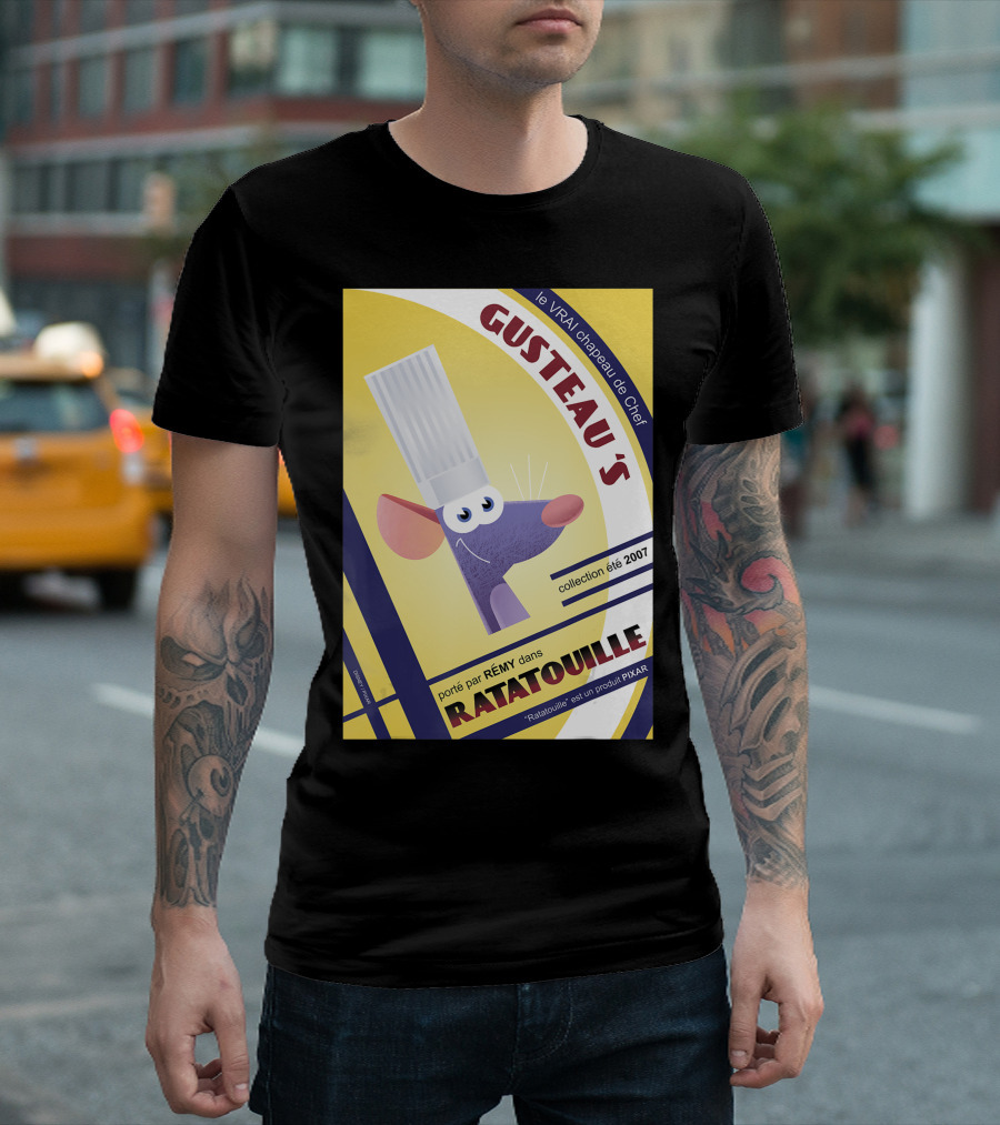 GUSTEAU'S Le VRAI Chapeau De Chef Porté Par RÉMY Dans RATATOUILLE Collection été 2007 PIXAR T-Shirt