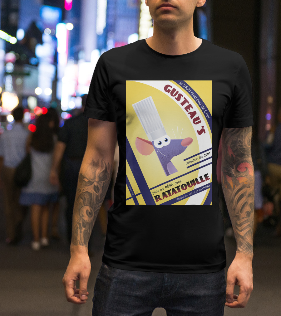 GUSTEAU'S Le VRAI Chapeau De Chef Porté Par RÉMY Dans RATATOUILLE Collection été 2007 PIXAR T-Shirt