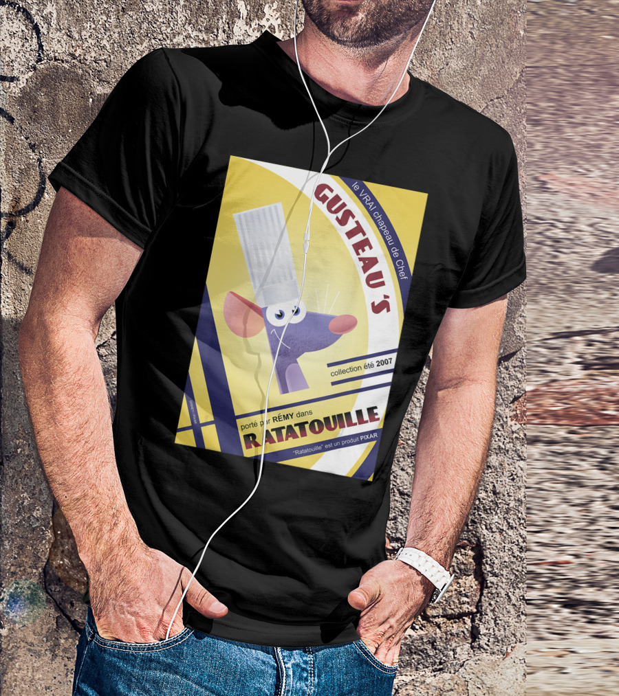 GUSTEAU'S Le VRAI Chapeau De Chef Porté Par RÉMY Dans RATATOUILLE Collection été 2007 PIXAR T-Shirt
