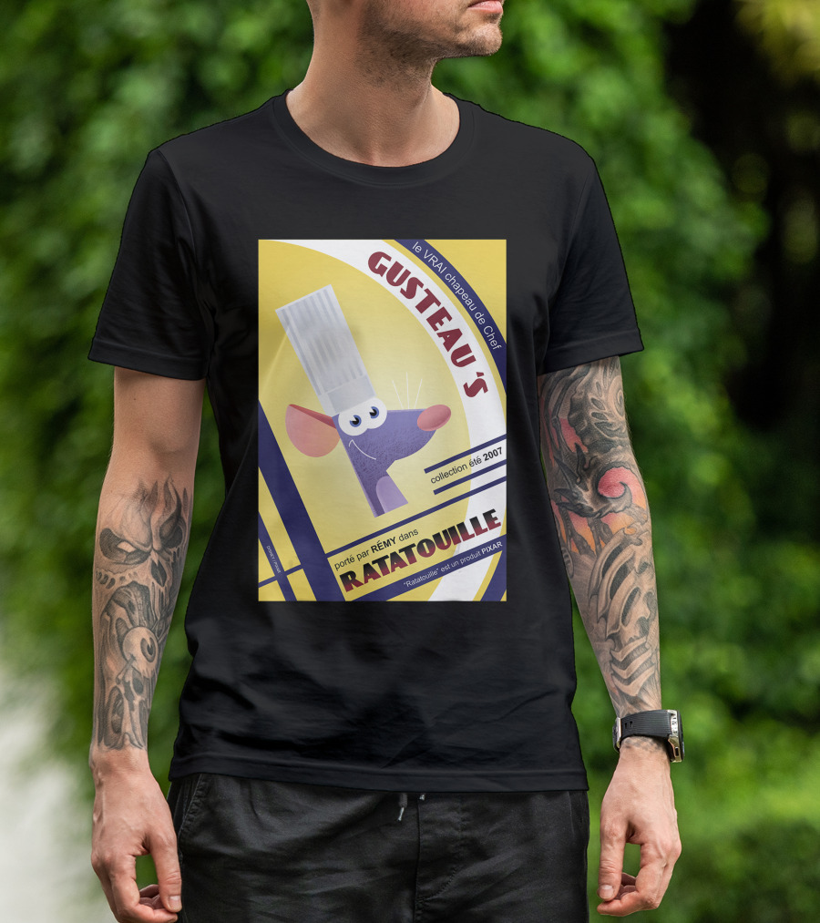 GUSTEAU'S Le VRAI Chapeau De Chef Porté Par RÉMY Dans RATATOUILLE Collection été 2007 PIXAR T-Shirt