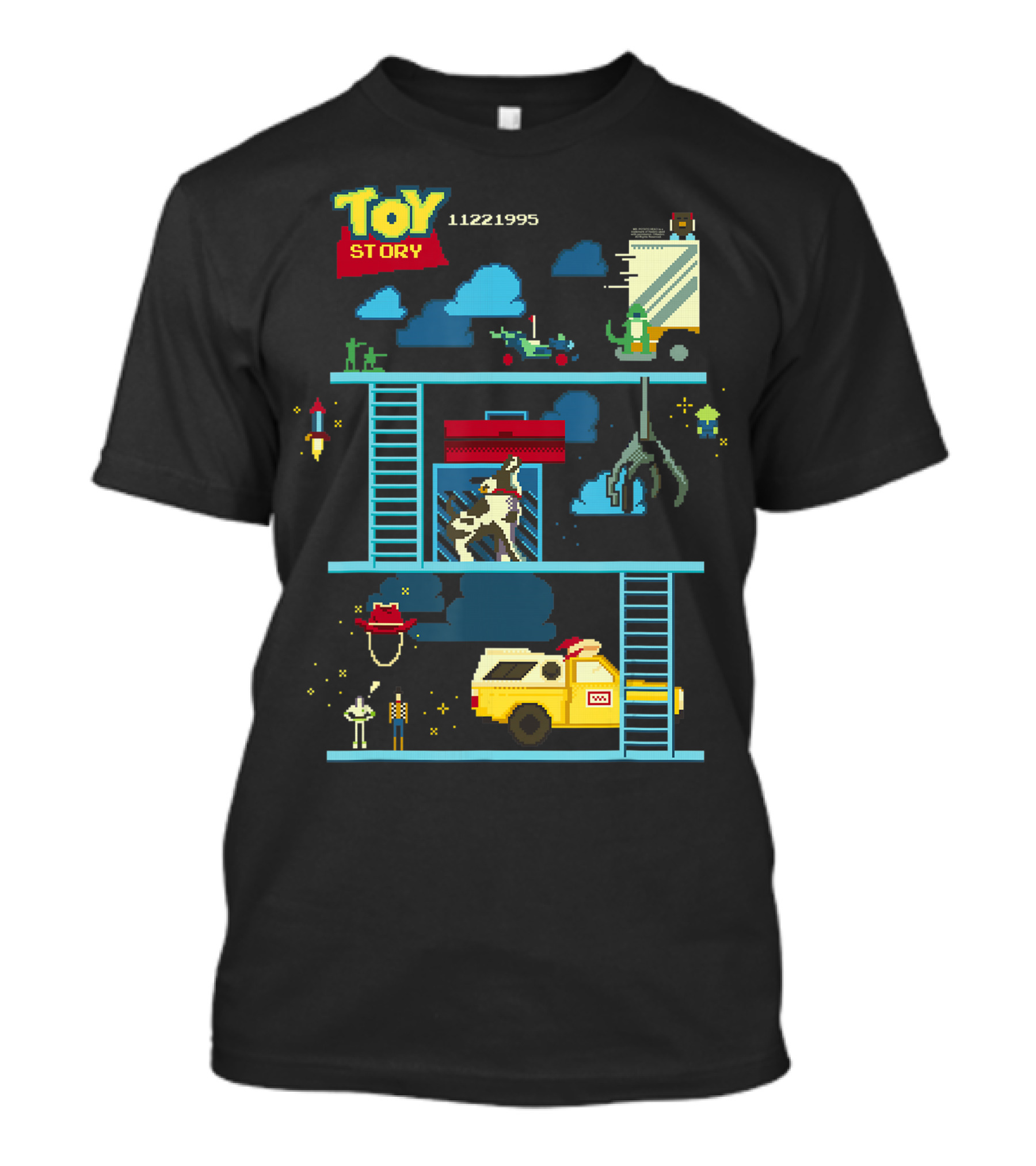 Toy Story 8 Bit Game 11221995 Retro Arcade Style Pixar T-Shirt