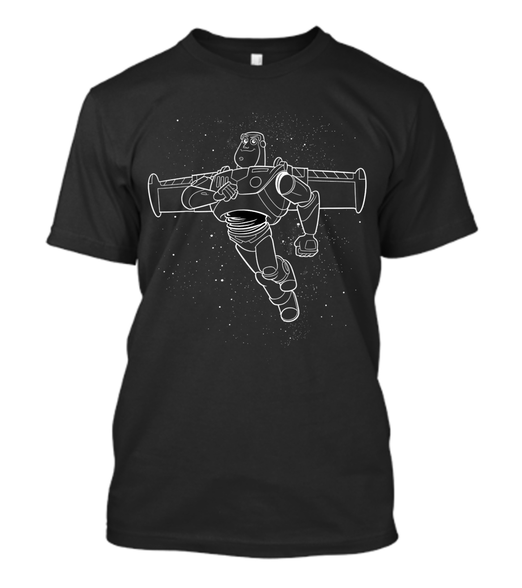 Buzz Lightyear Disney Pixar Toy Story Space Outline Stars Iconic Hero T-Shirt