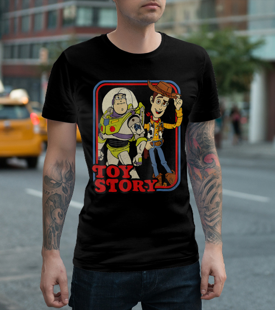 Toy Story Buzz And Woody Vintage Book Style Disney Pixar T-Shirt
