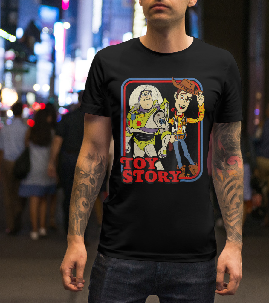 Toy Story Buzz And Woody Vintage Book Style Disney Pixar T-Shirt