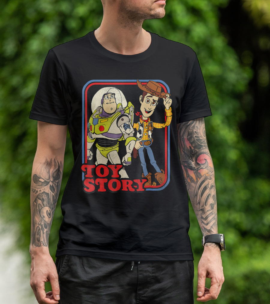 Toy Story Buzz And Woody Vintage Book Style Disney Pixar T-Shirt