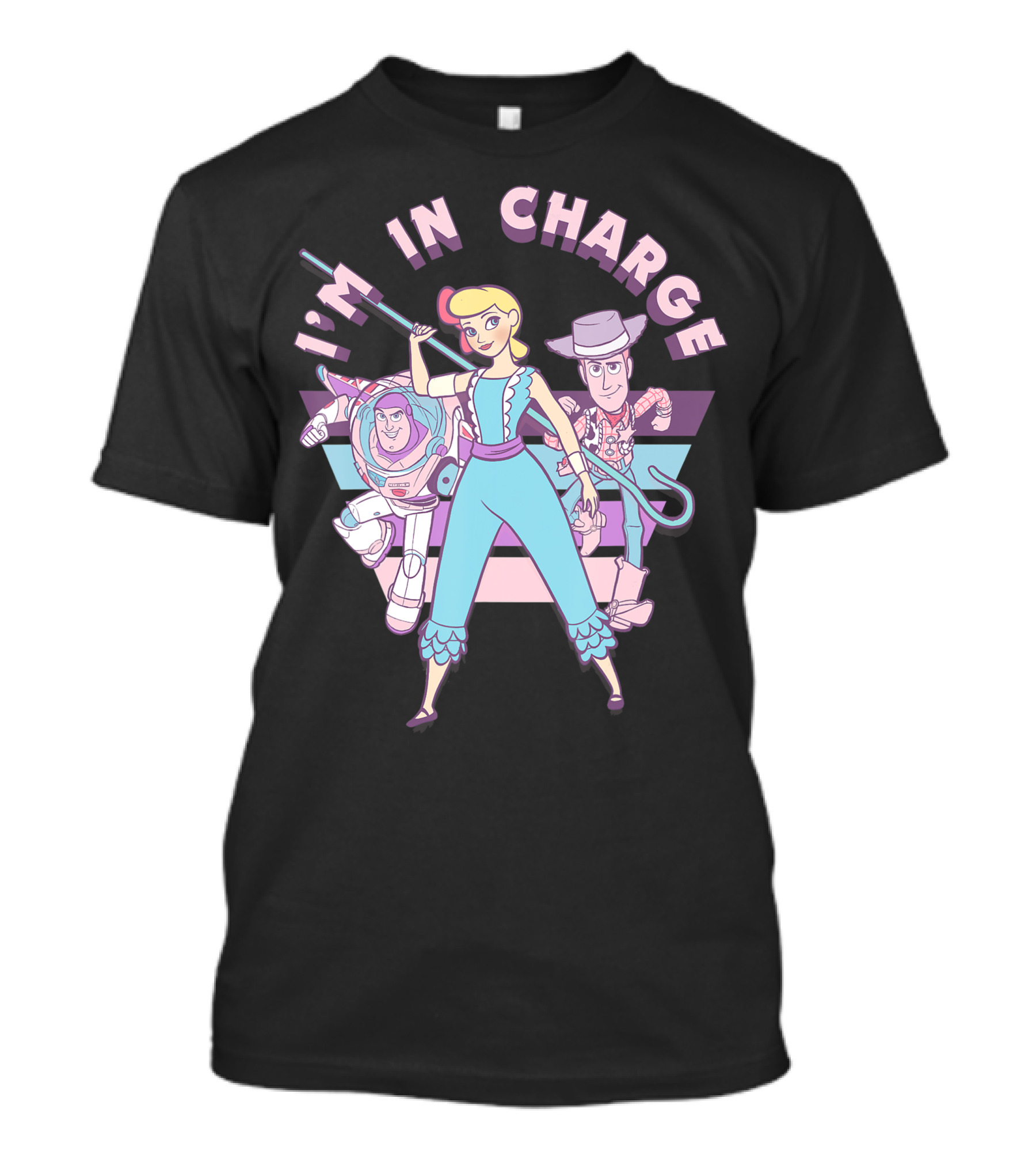 Disney Pixar Toy Story Bo Peep I'm In Charge Buzz Lightyear Woody T-Shirt