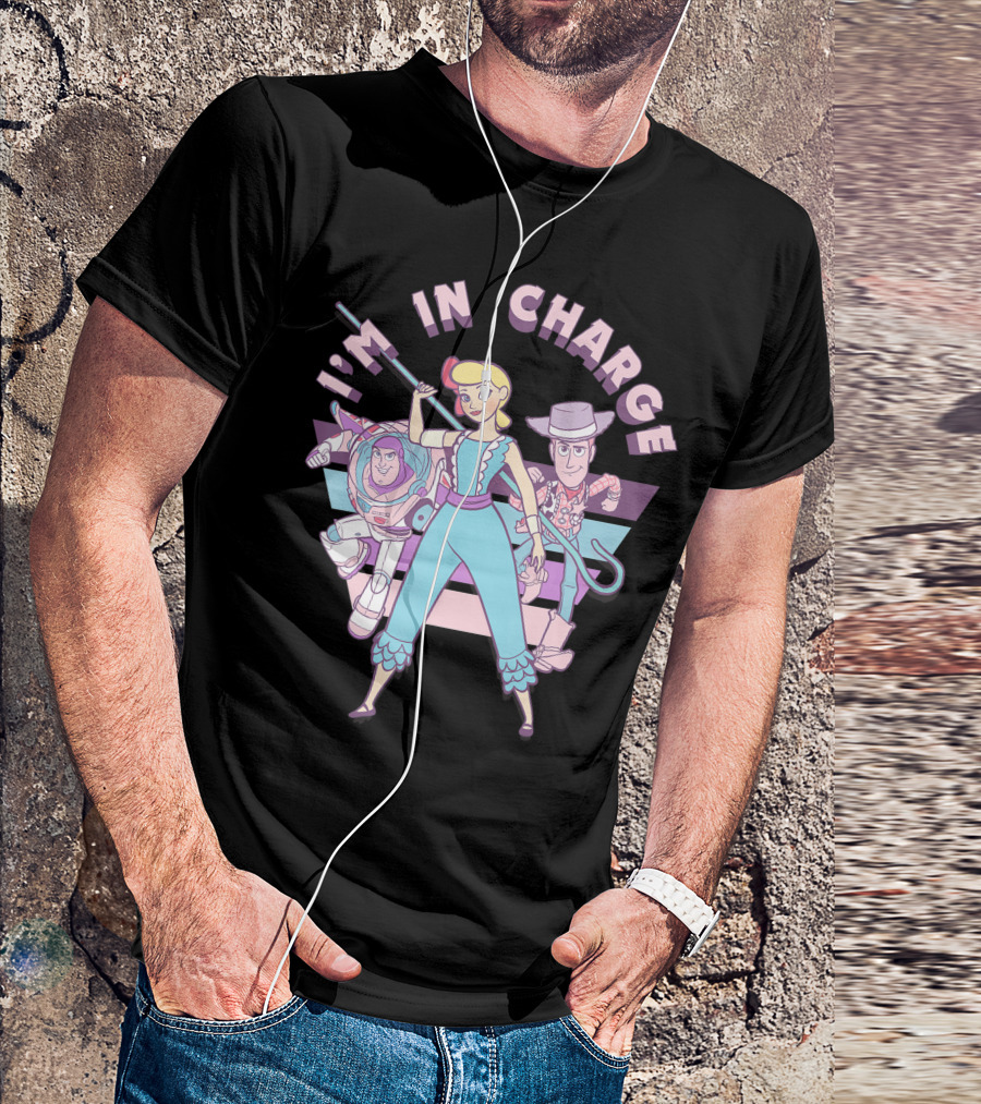 Disney Pixar Toy Story Bo Peep I'm In Charge Buzz Lightyear Woody T-Shirt