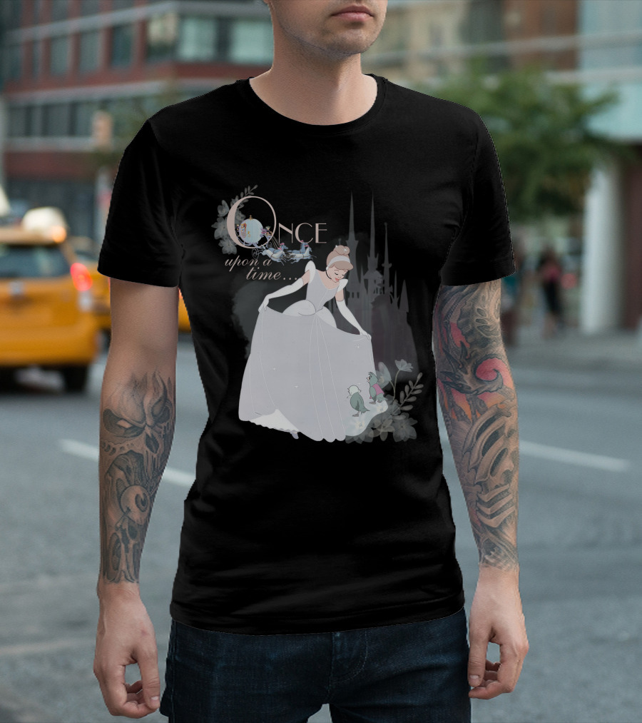 Disney Princess Cinderella Vintage Once Upon A Time Cinderella's Castle Enchanted Carriage And Mice T-Shirt