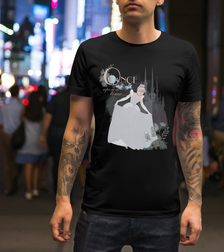 Disney Princess Cinderella Vintage Once Upon A Time Cinderella's Castle Enchanted Carriage And Mice T-Shirt