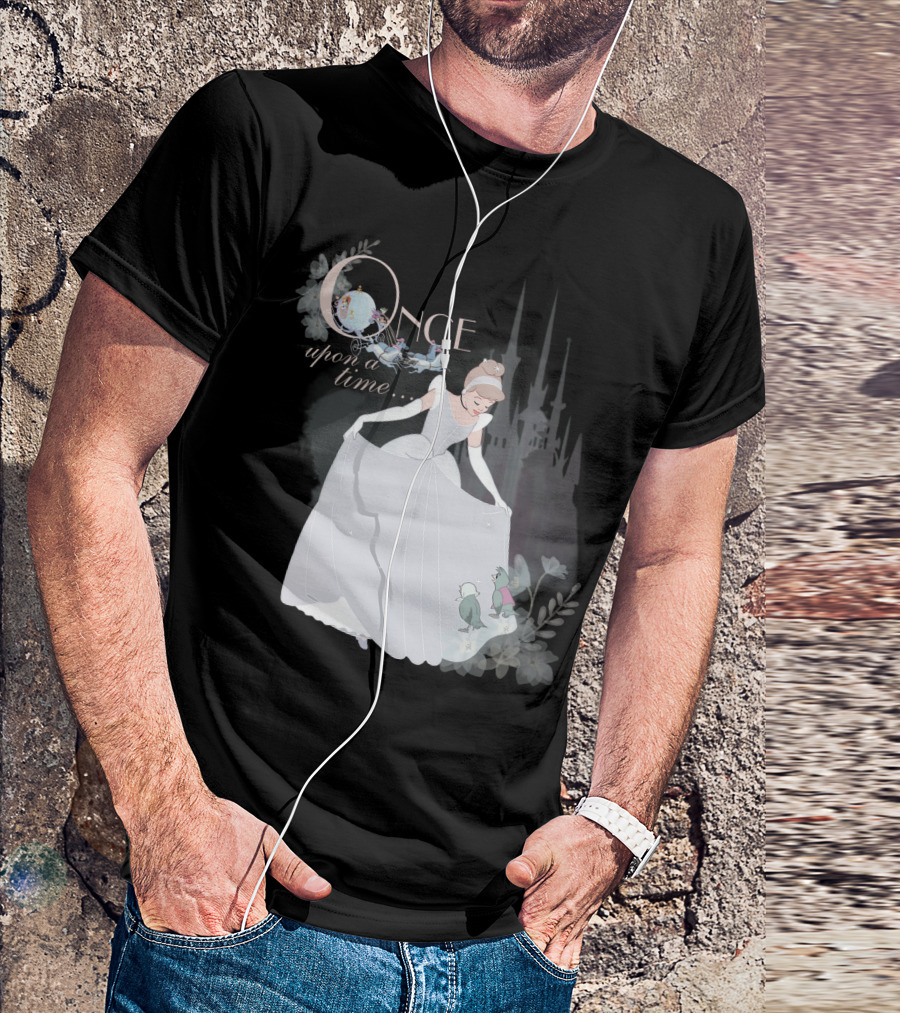 Disney Princess Cinderella Vintage Once Upon A Time Cinderella's Castle Enchanted Carriage And Mice T-Shirt