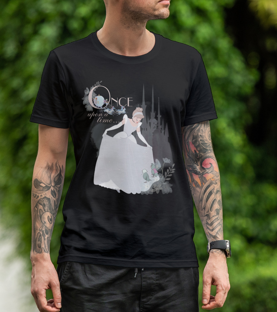 Disney Princess Cinderella Vintage Once Upon A Time Cinderella's Castle Enchanted Carriage And Mice T-Shirt