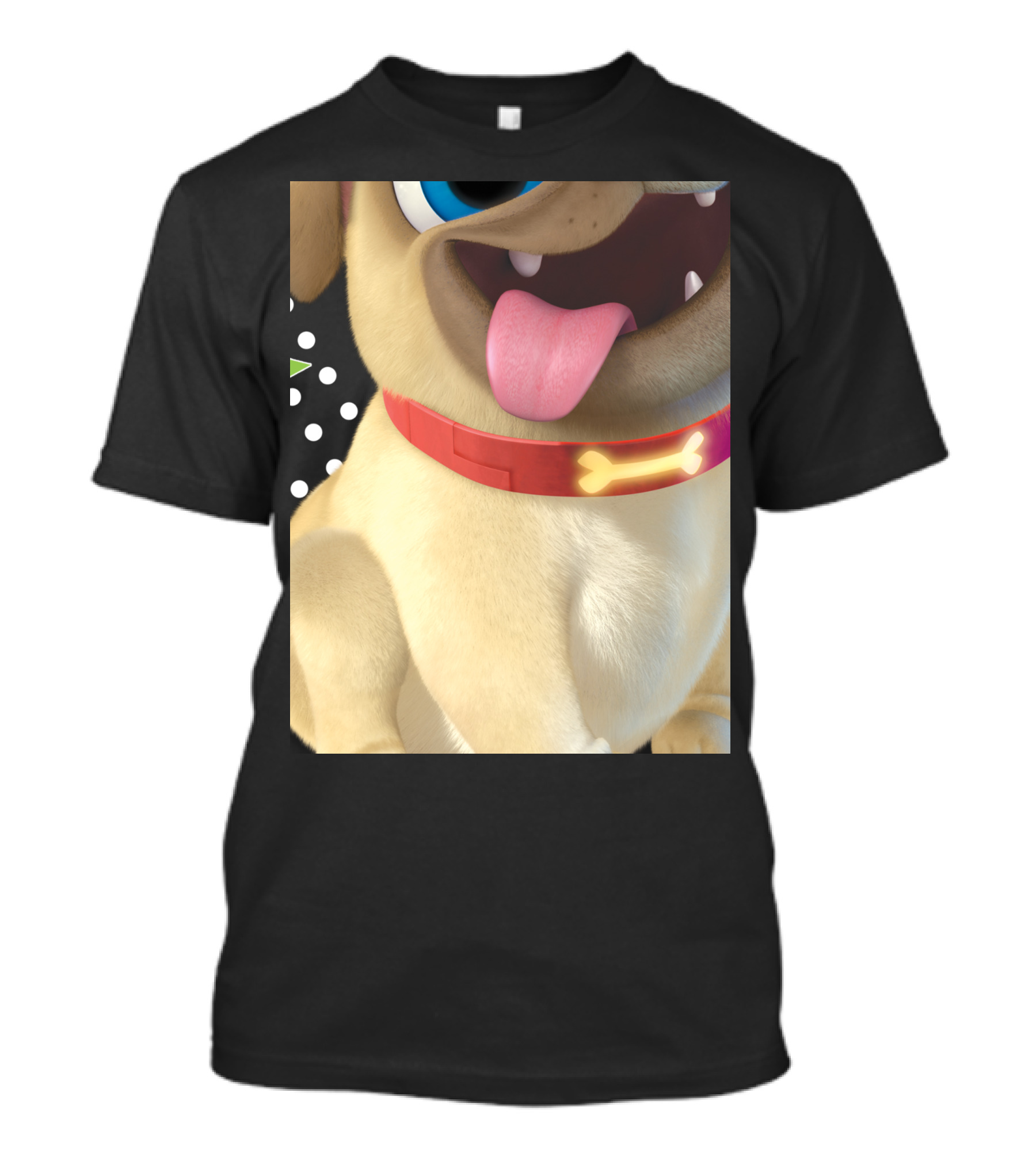 Disney Puppy Dog Pals Rolly Pug Wearing Bone Collar T-Shirt
