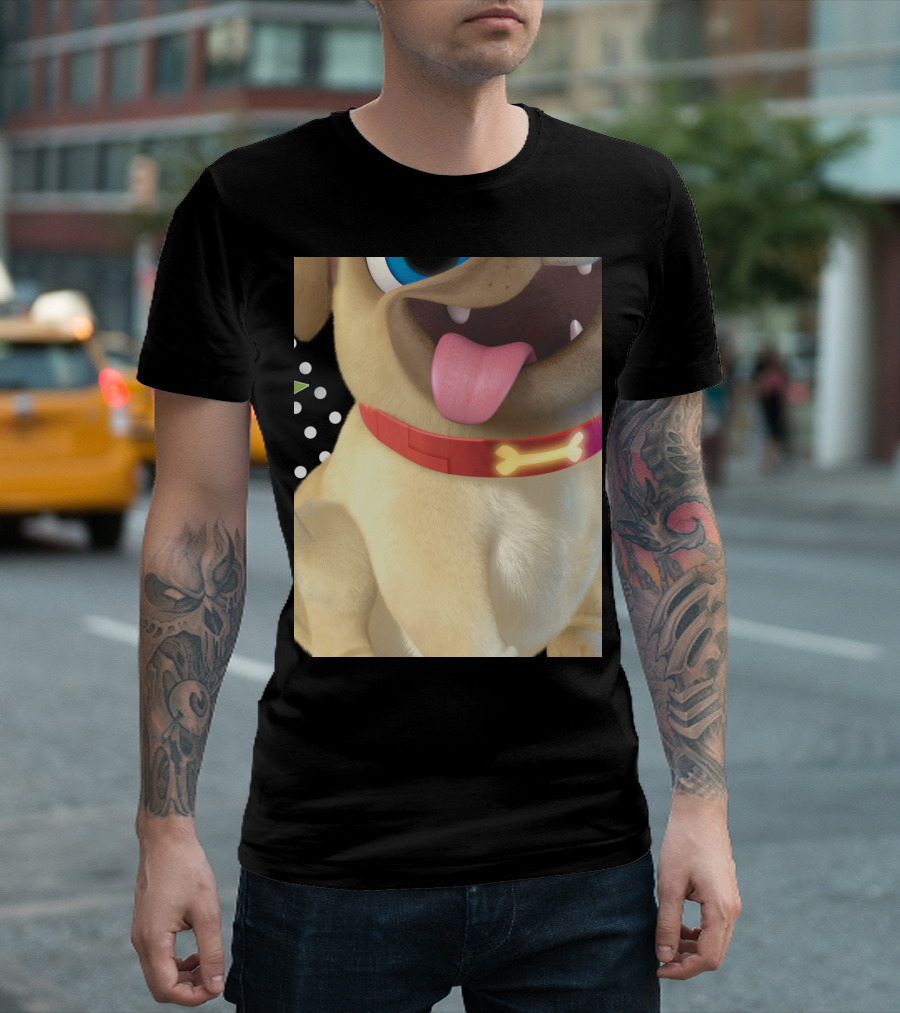 Disney Puppy Dog Pals Rolly Pug Wearing Bone Collar T-Shirt