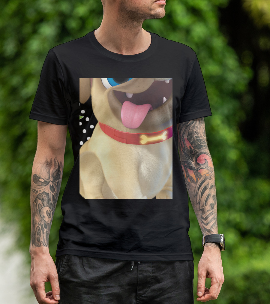 Disney Puppy Dog Pals Rolly Pug Wearing Bone Collar T-Shirt