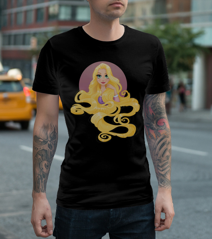 Disney Rapunzel Long Blonde Flowing Hair T-Shirt