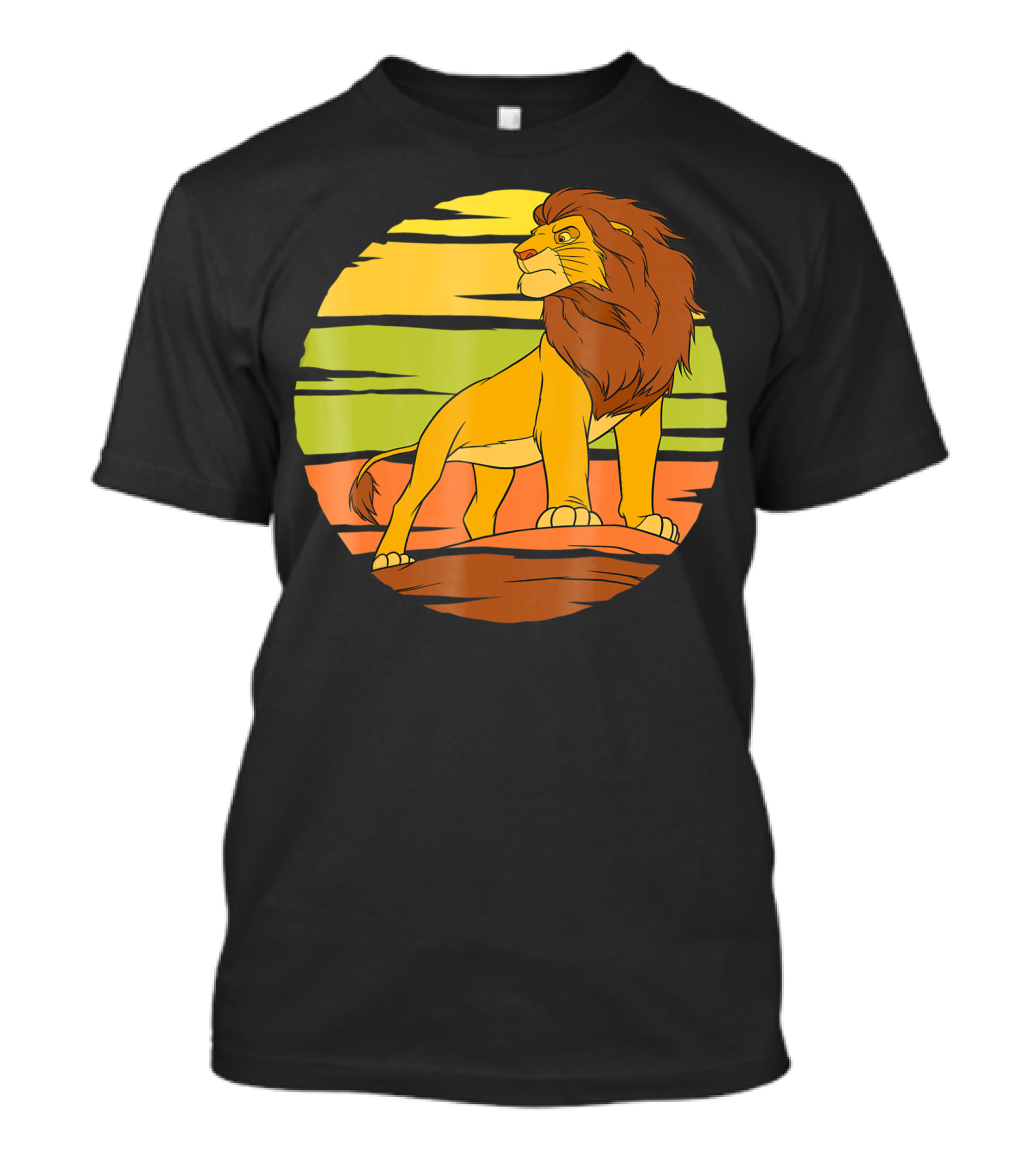 Disney The Lion King Simba On Pride Rock With Sunburst Background T-Shirt