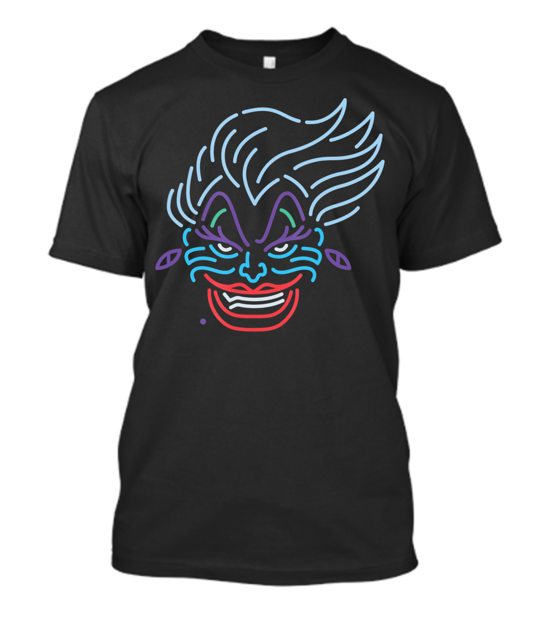 Ursula Disney Neon Face Villain Iconic Bold Lines T-Shirt