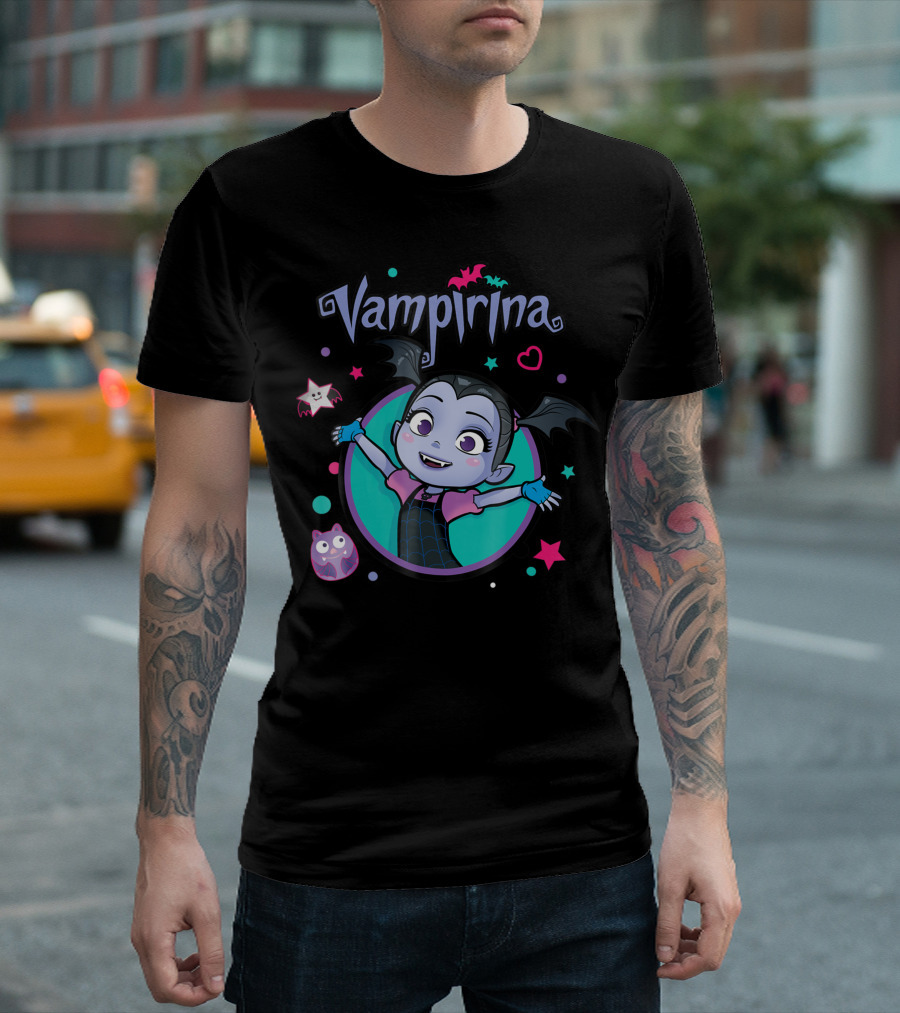 Disney Vampirina with Bats and Stars in Colorful Circle T-Shirt