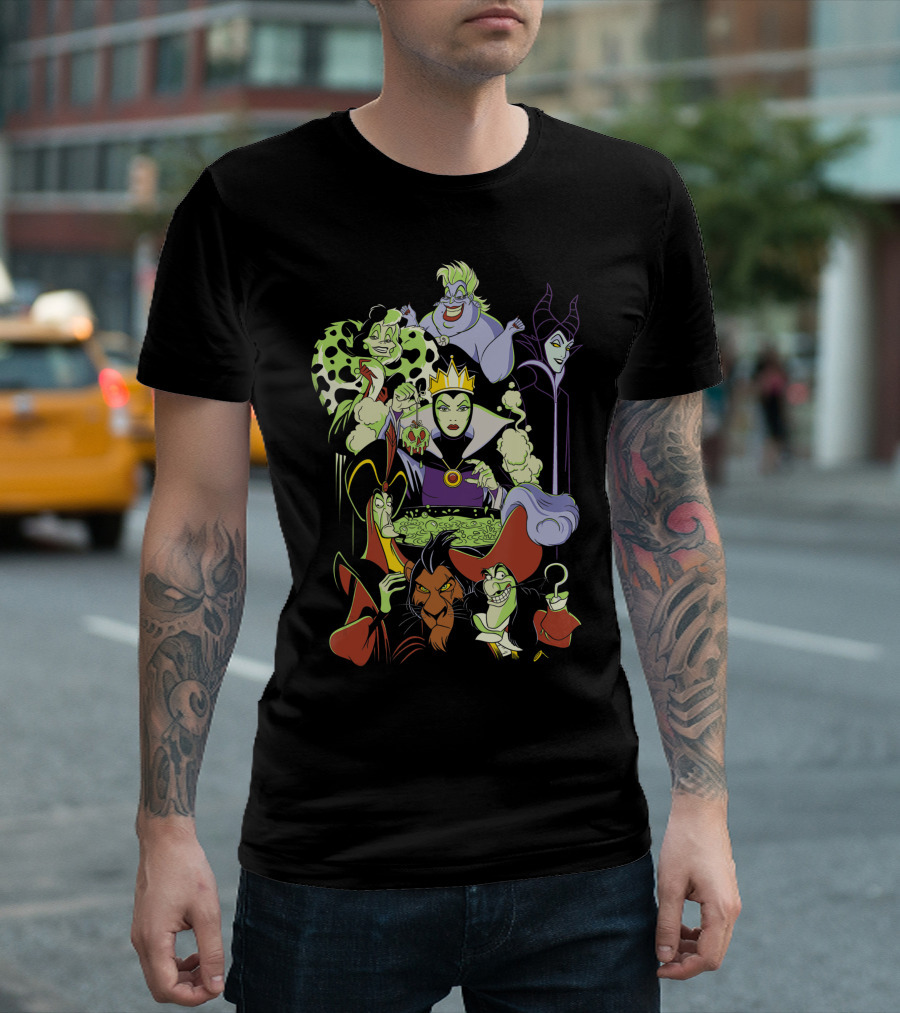 Disney Villains Cauldron Group Shot Classic Characters T-Shirt