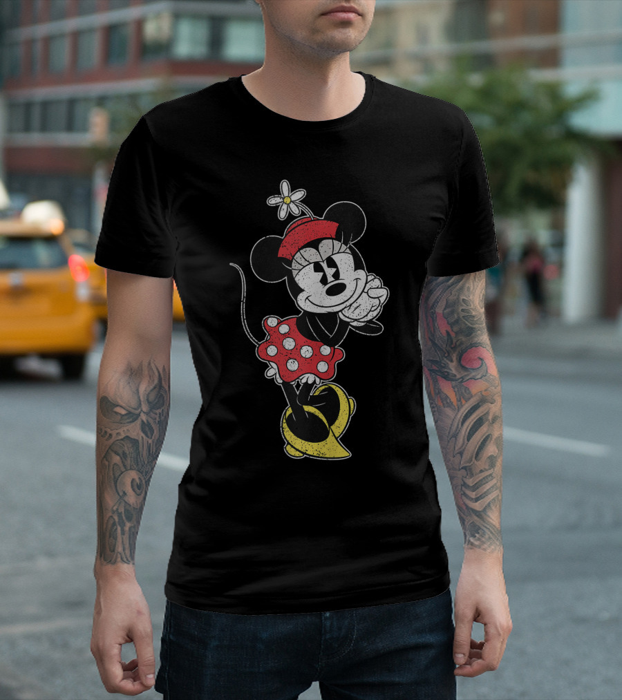 Disney Vintage Minnie Mouse Sweetheart Retro Polka Dot Pose T-Shirt