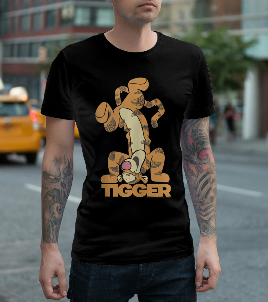 Disney Winnie The Pooh Tigger Handstand Cartoon Character Image T-Shirt