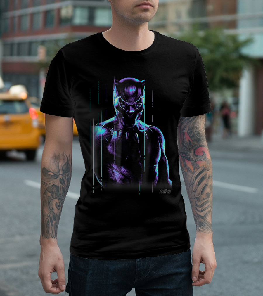 Marvel Avengers Infinity War Black Panther Neon Glow T-Shirt