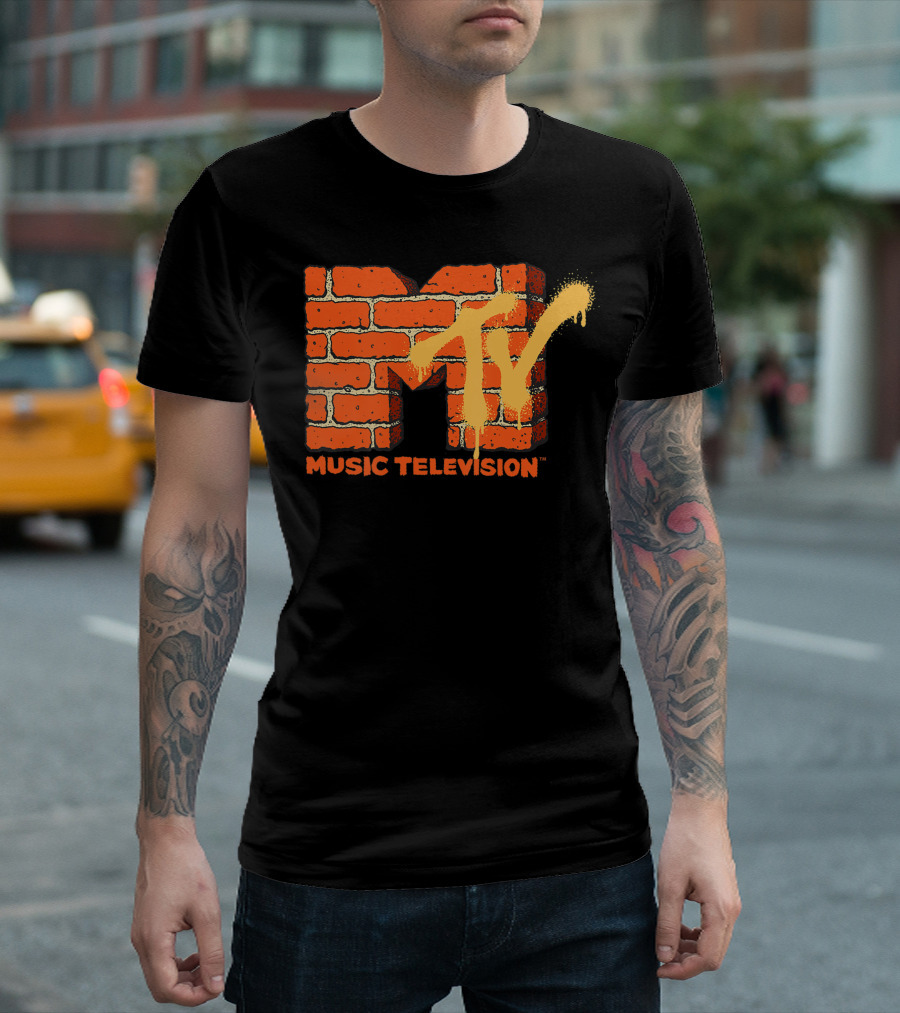 MTV Music Television Yellow And Orange Brick T-Shirt