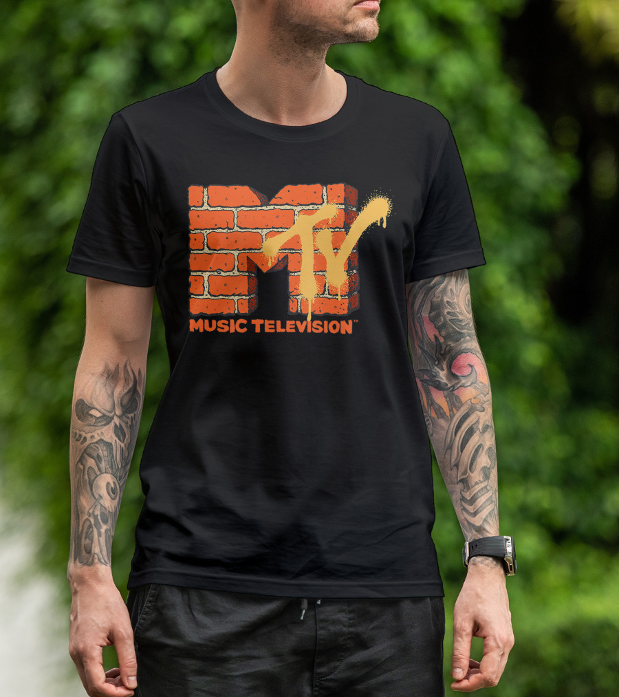 MTV Music Television Yellow And Orange Brick T-Shirt
