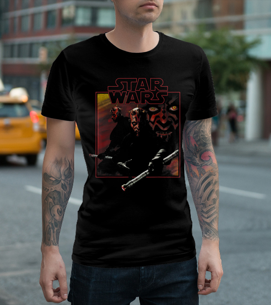 Star Wars Darth Maul Classic Movie Design Vibrant Square T-Shirt