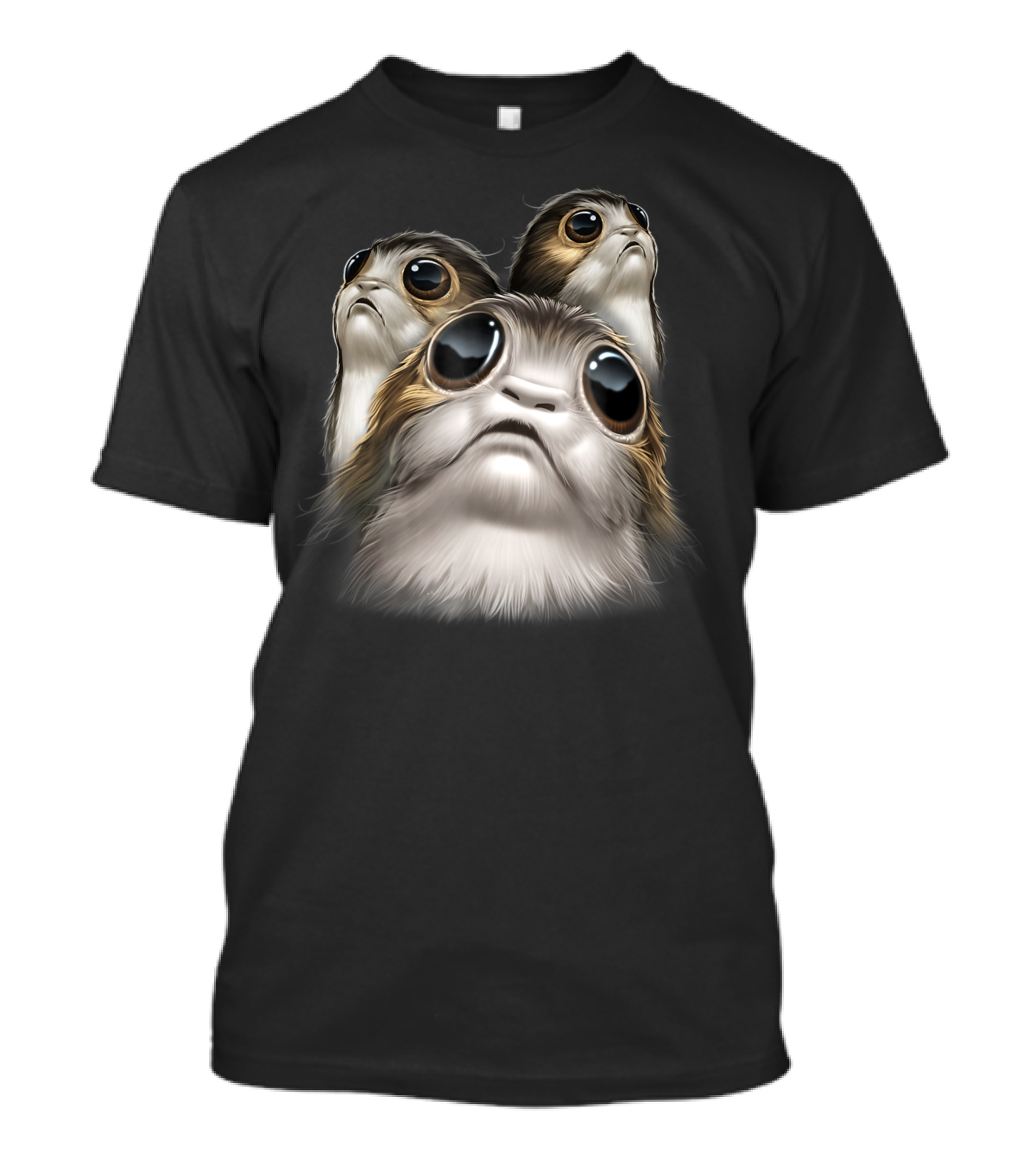 Star Wars Last Jedi Porgs Big Eyes Trio T-Shirt