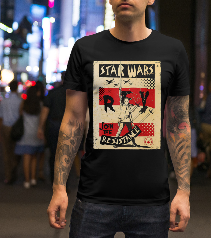 Star Wars Last Jedi Rey Join The Resistance Vintage Propaganda T-Shirt